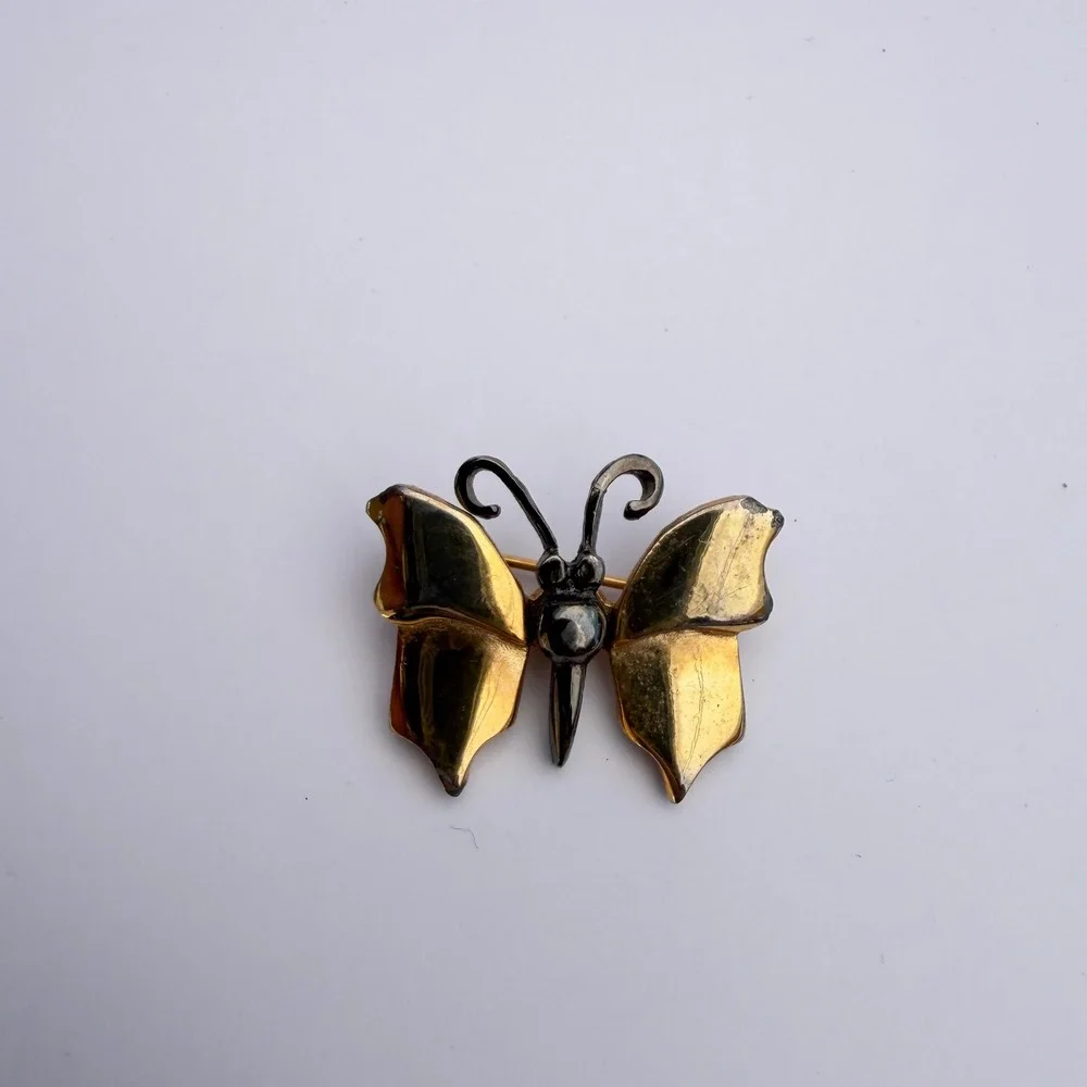 Act II Butterfly Brooch Gold Tone VTG Art Deco Lapel Pin Costume Jewelry Nature